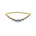 Tanzanite Wave Bangle in 14K Yellow Gold by Elyzian